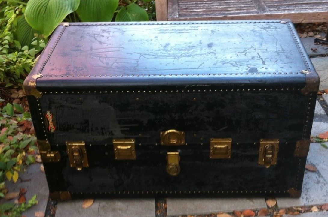 Vintage 1900s Cushion Top Wardrobe Steamer Trunk Hartmann Trunk