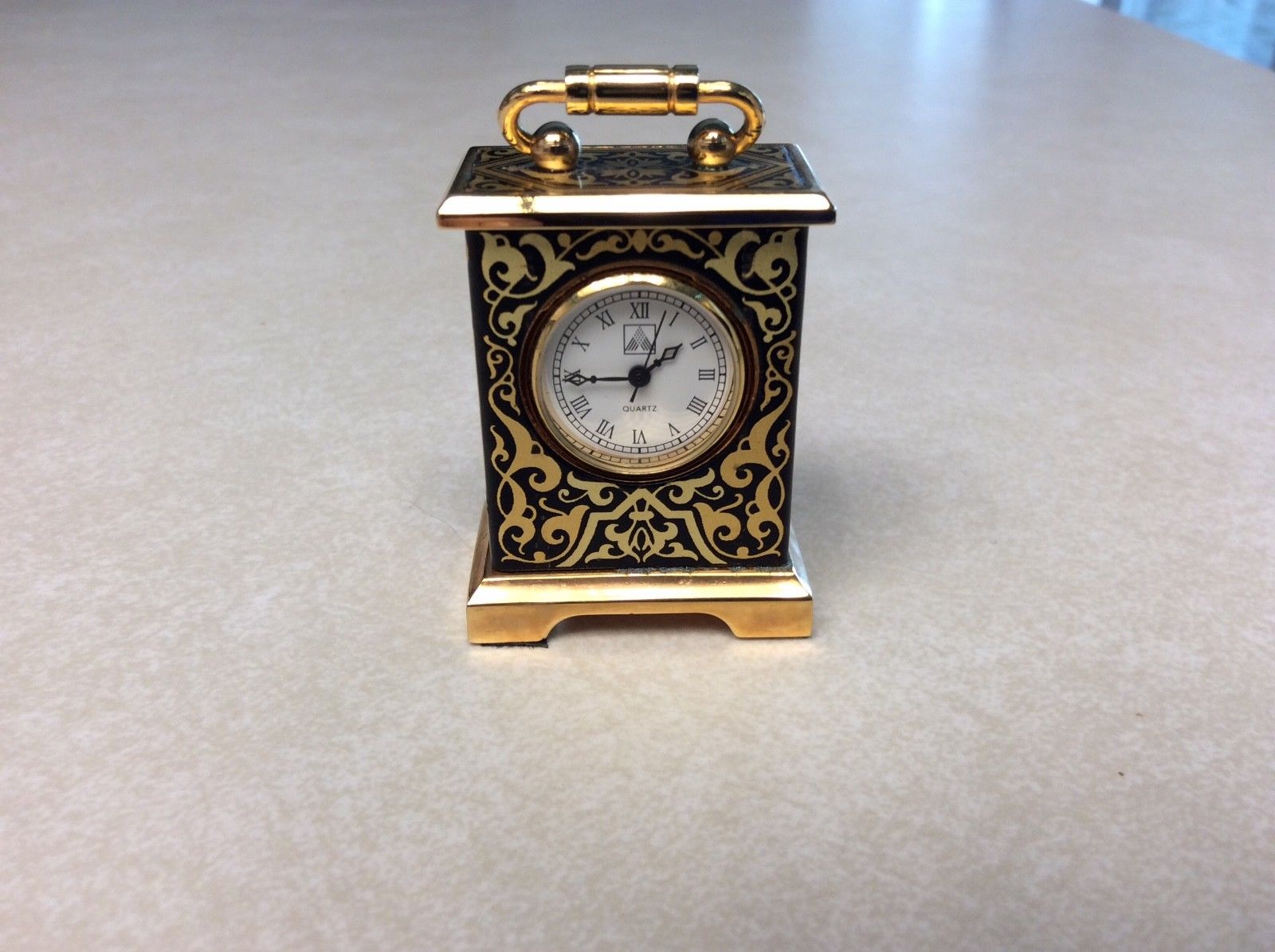 Doll House Miniature Quartz Brass Antique Mantle Clock with scroll design Antique Price Guide