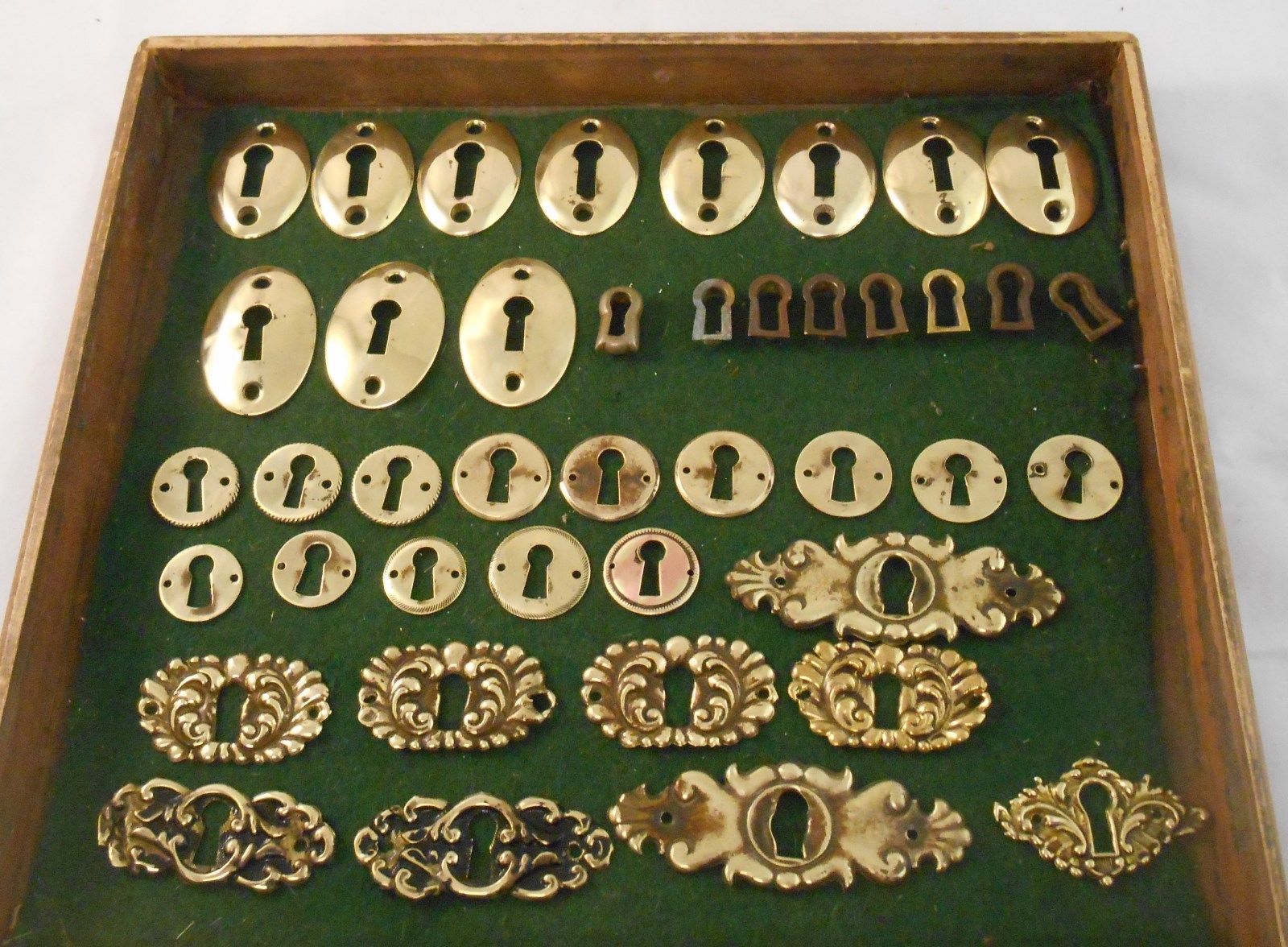 Antique Victorian Key Holes Lot Furniture Brass Salvage 42 Pcs