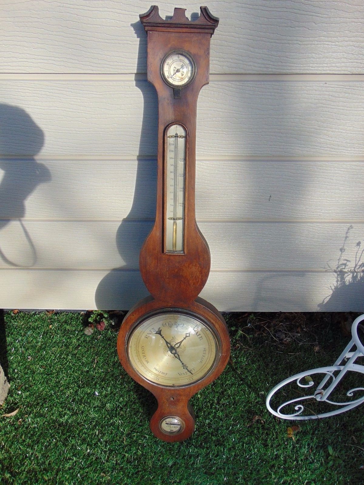 EARLY SIPHON TUBE MERCURIAL BAROMETER WITH ALCOHOL & WATER