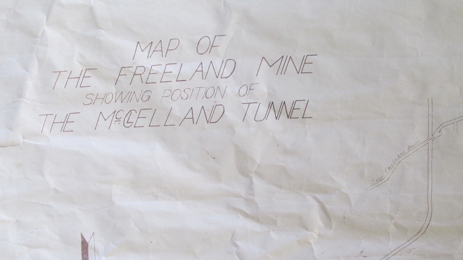 1900''s Map Of Freeland Mine & McClelland Tunnel-Dumont Colorado 