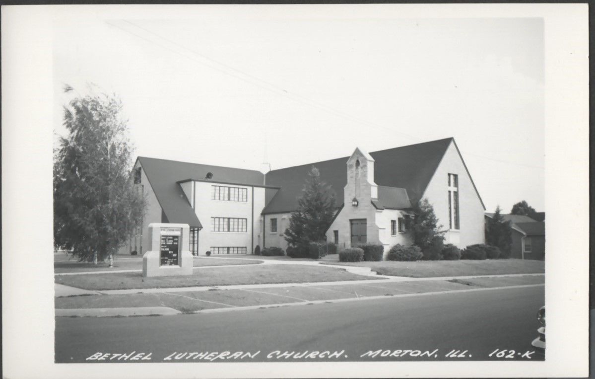 1950s RPPC Morton Illinois Bethel Lutheran Church L. L. Cook Publisher