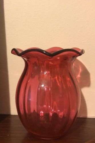 Antique Victorian Cranberry Glass Vase C 1880 Antique Price