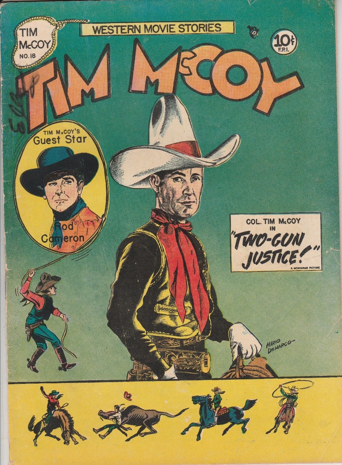 1949 # 18 TIM McCOY WESTERN MOVIE STORIES Vintage Charlton 10 Ct Comic ...