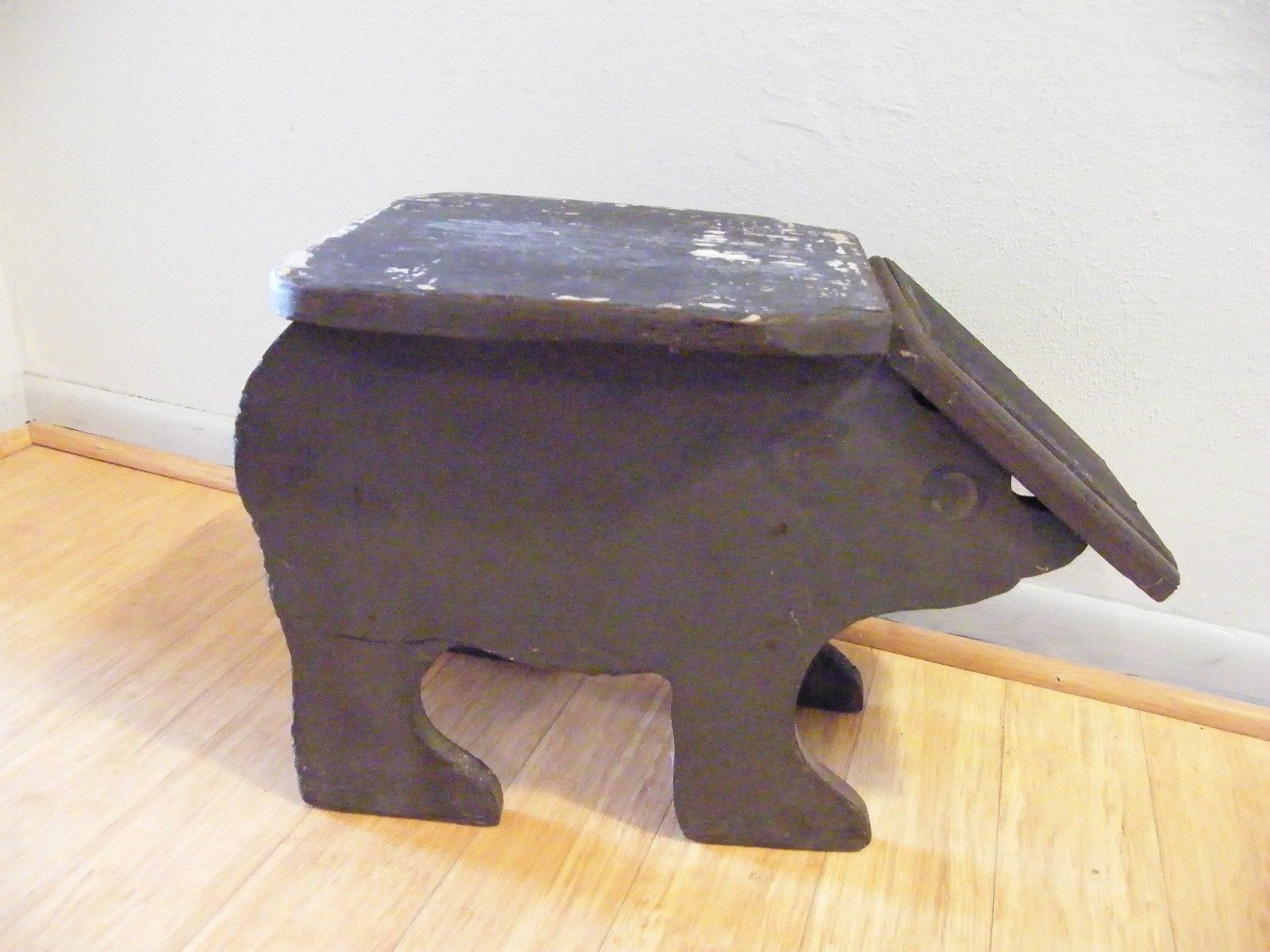 Antique Vintage Wooden Shoe Store Foot Measuring Bench Stool