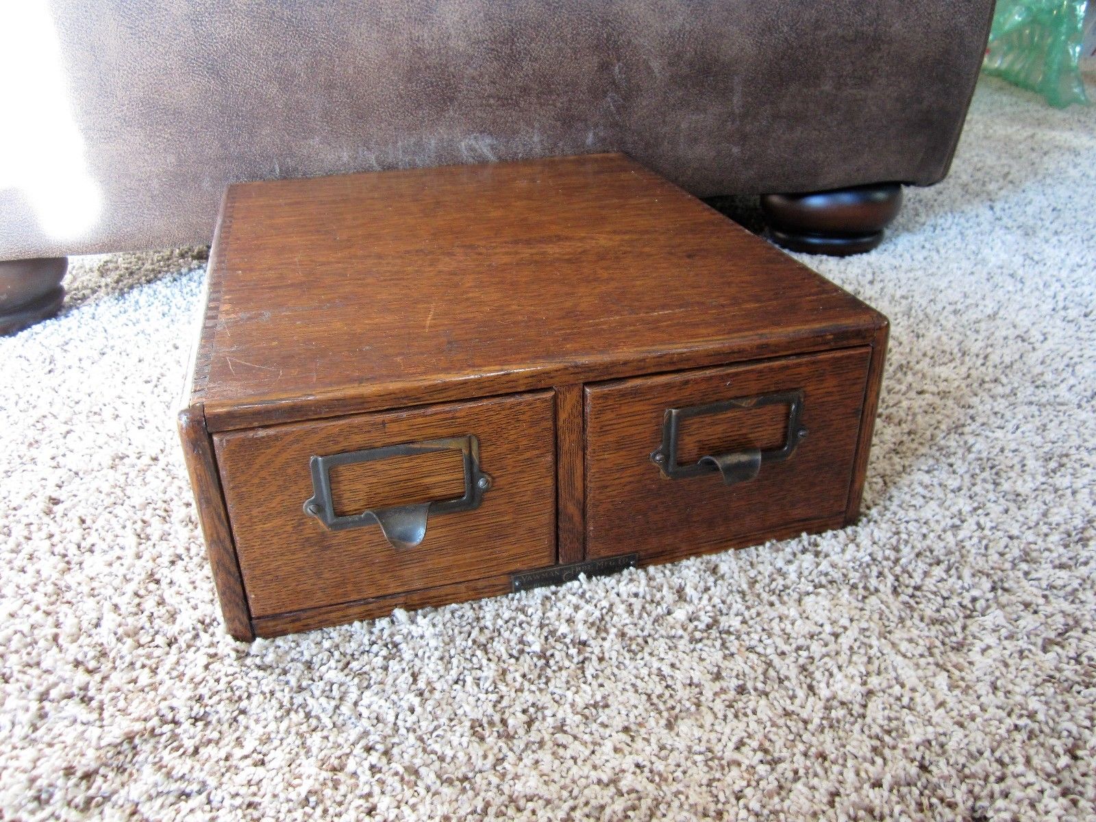 Tiger Oak 2 Drawer Library Index Card Catalog Victorian File