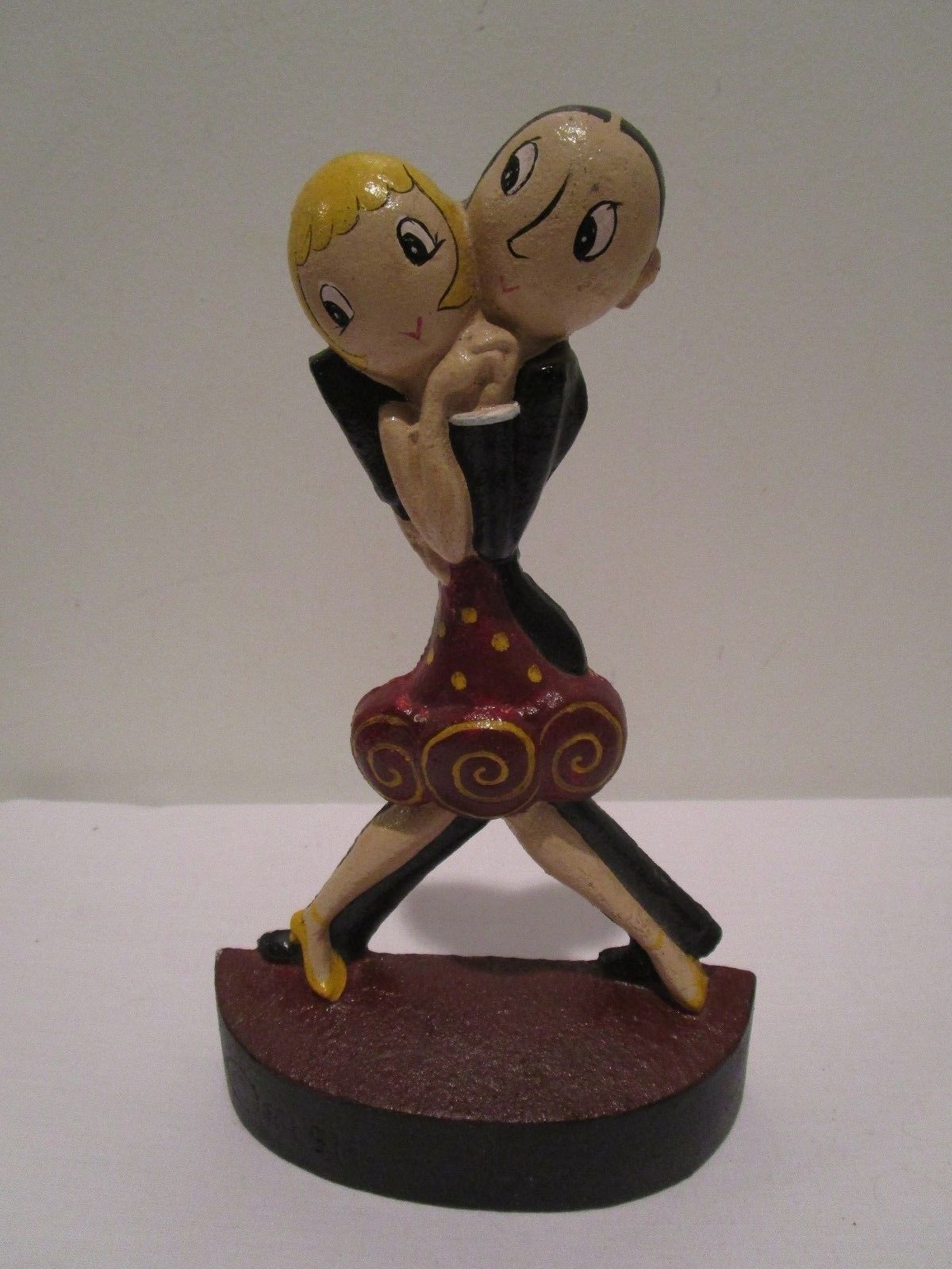 Vtg 30s Hubley Signed Anne Fish Charleston Dancers Cast Iron