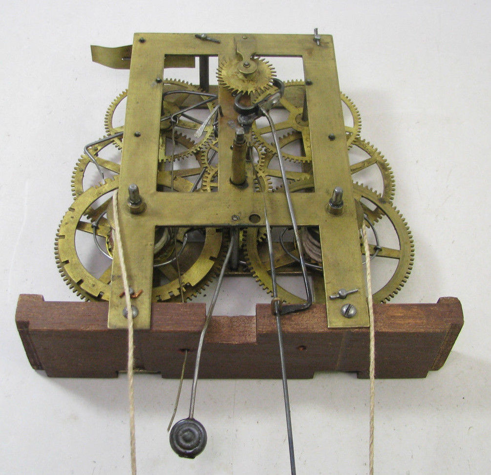 ANTIQUE EN WELCH OG WEIGHT DRIVEN CLOCK MOVEMENT PARTS REPAIR