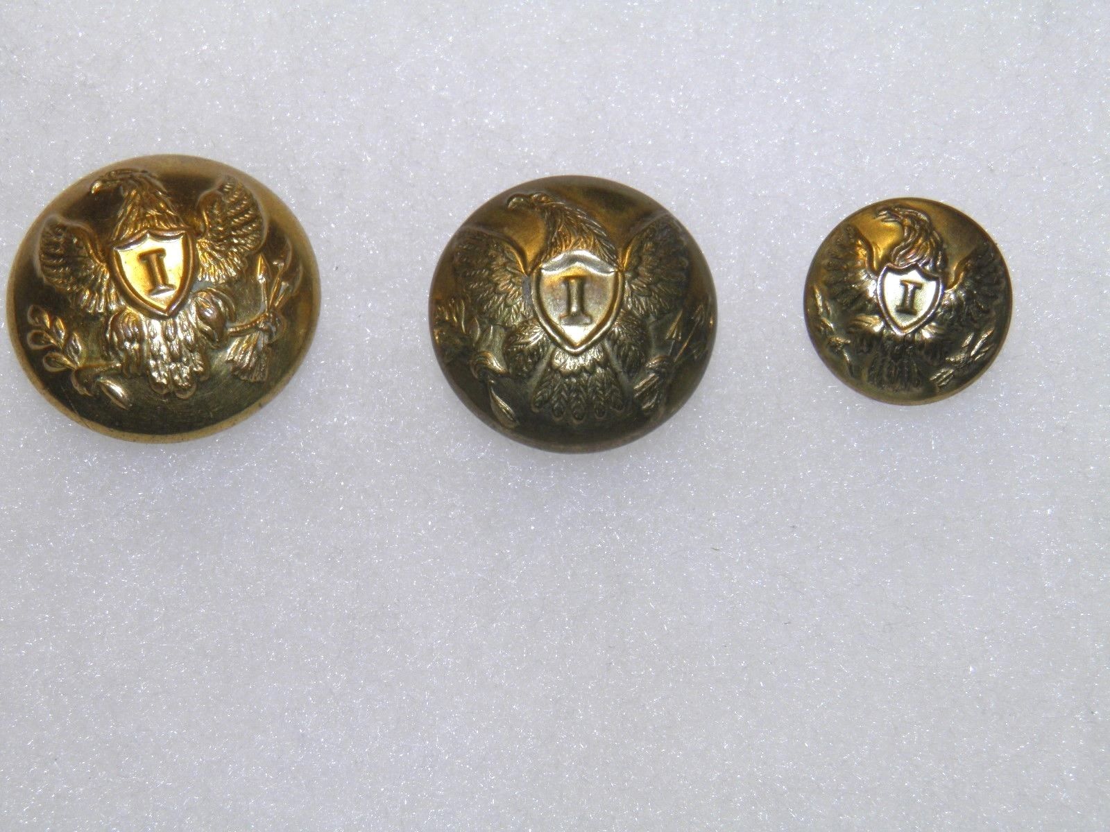 Nice Lot Of 3 Civil War Infantry Eagle I Uniform Buttons -- Antique ...