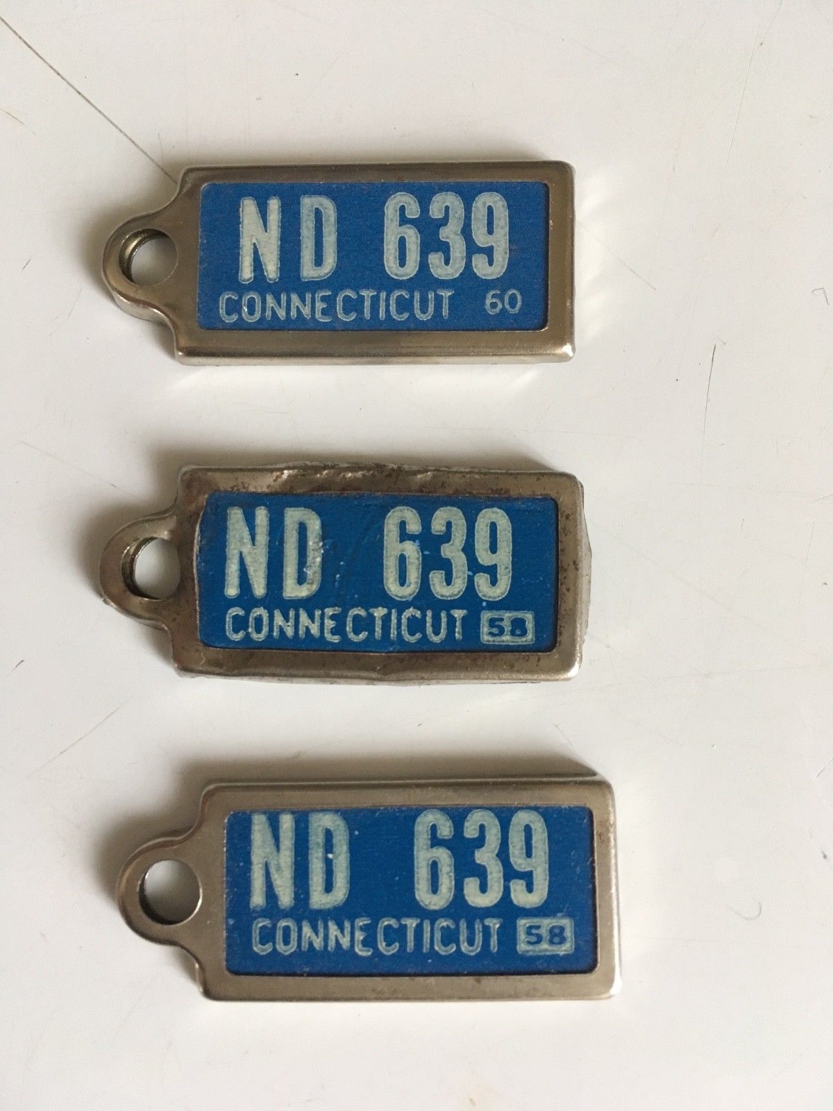 vintage DAV miniature license plate keychain fobs Antique Price