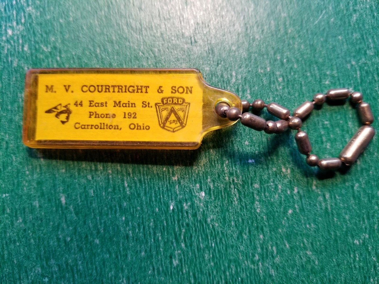 Carrollton Ohio Courtright and Son keychain Antique Price Guide