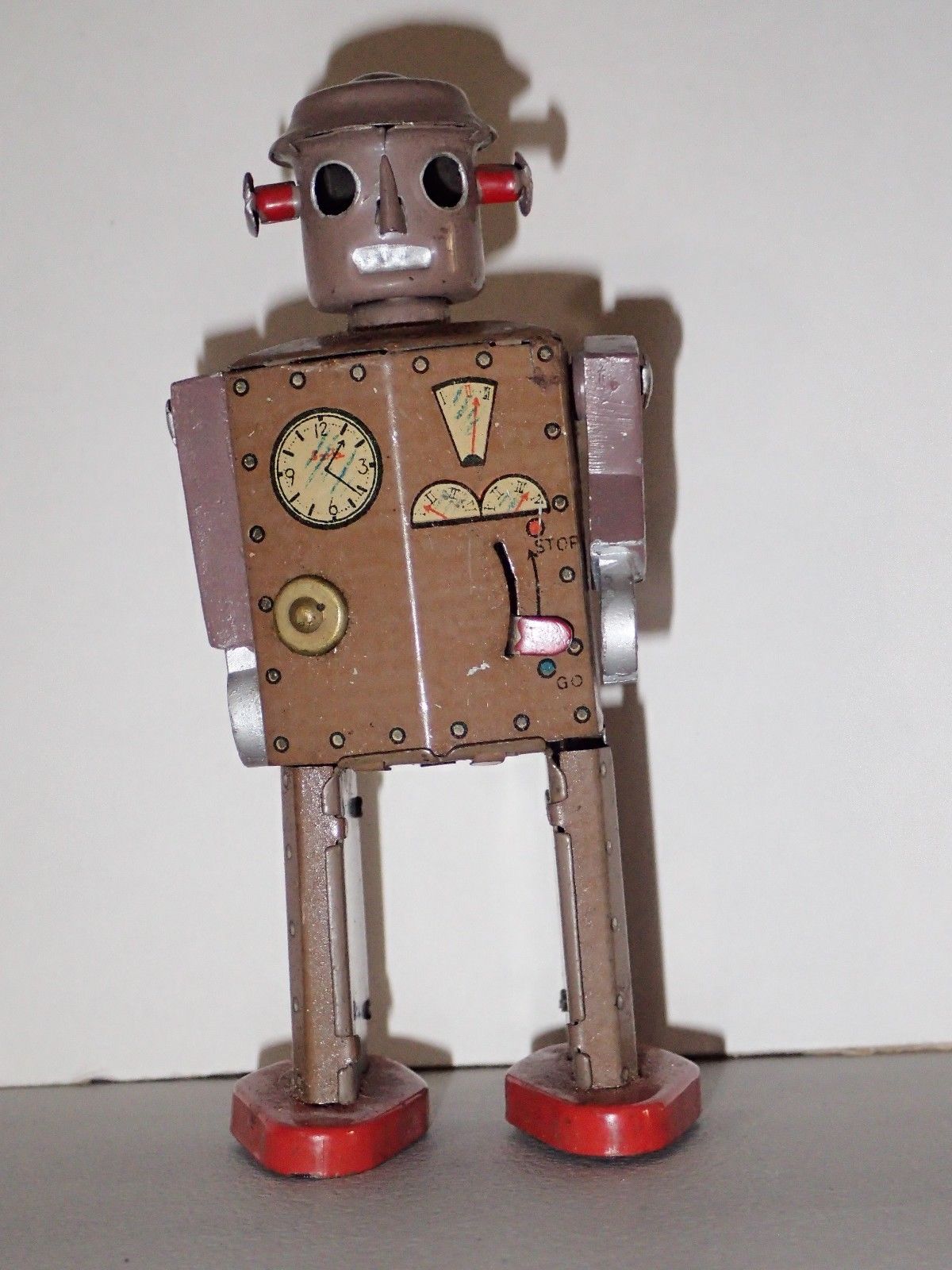 thumbnail image 2 of Collectible Robot Vintage Wind-Up Robot Toy - Tin Drumming Robot For Shelf Decor & Collectibles Handmade By Robots 2 of 9