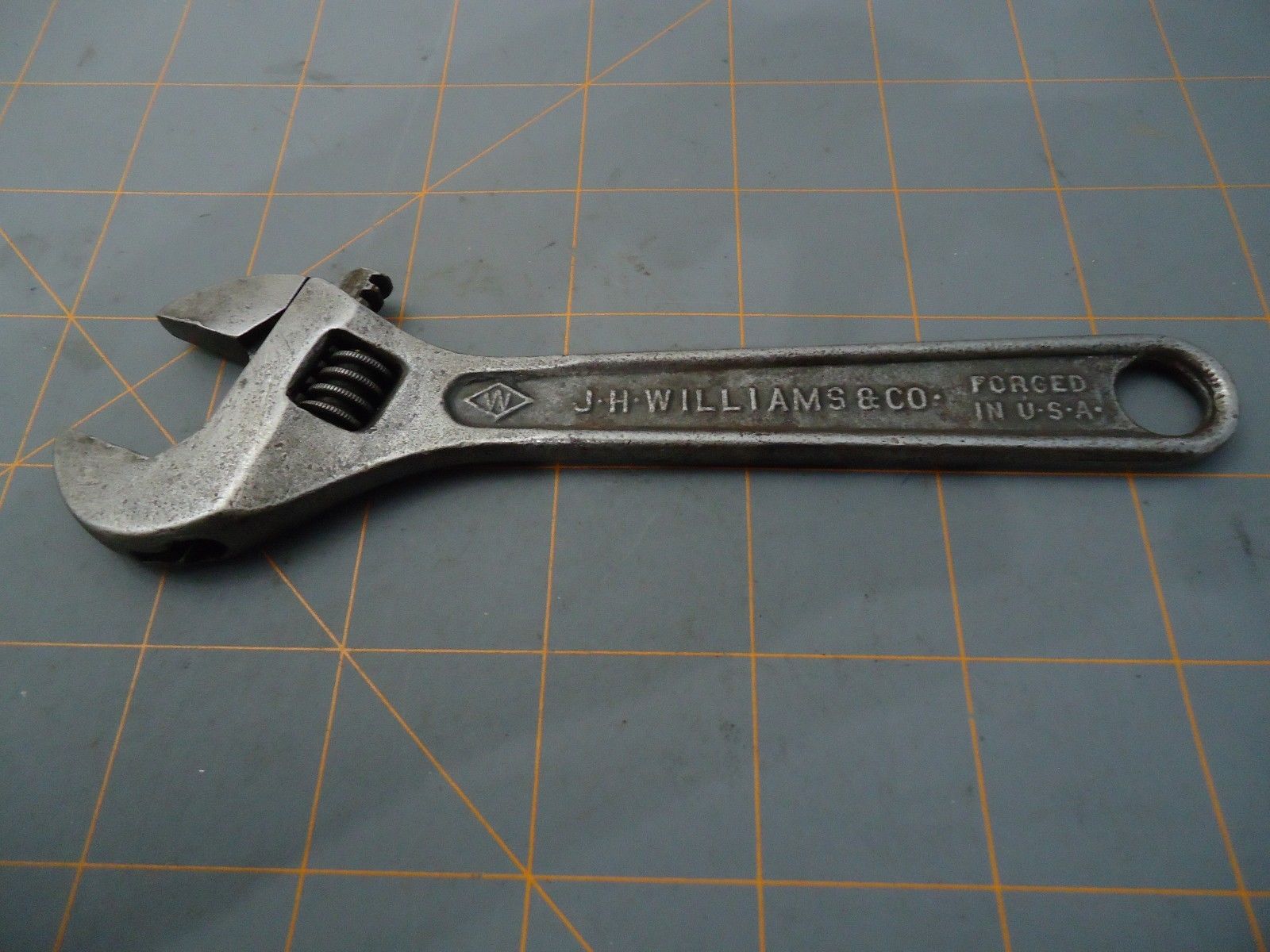 J H Williams 6" "Superjustable" Adjustable Wrench USA early Diamond logo E137 Antique Price