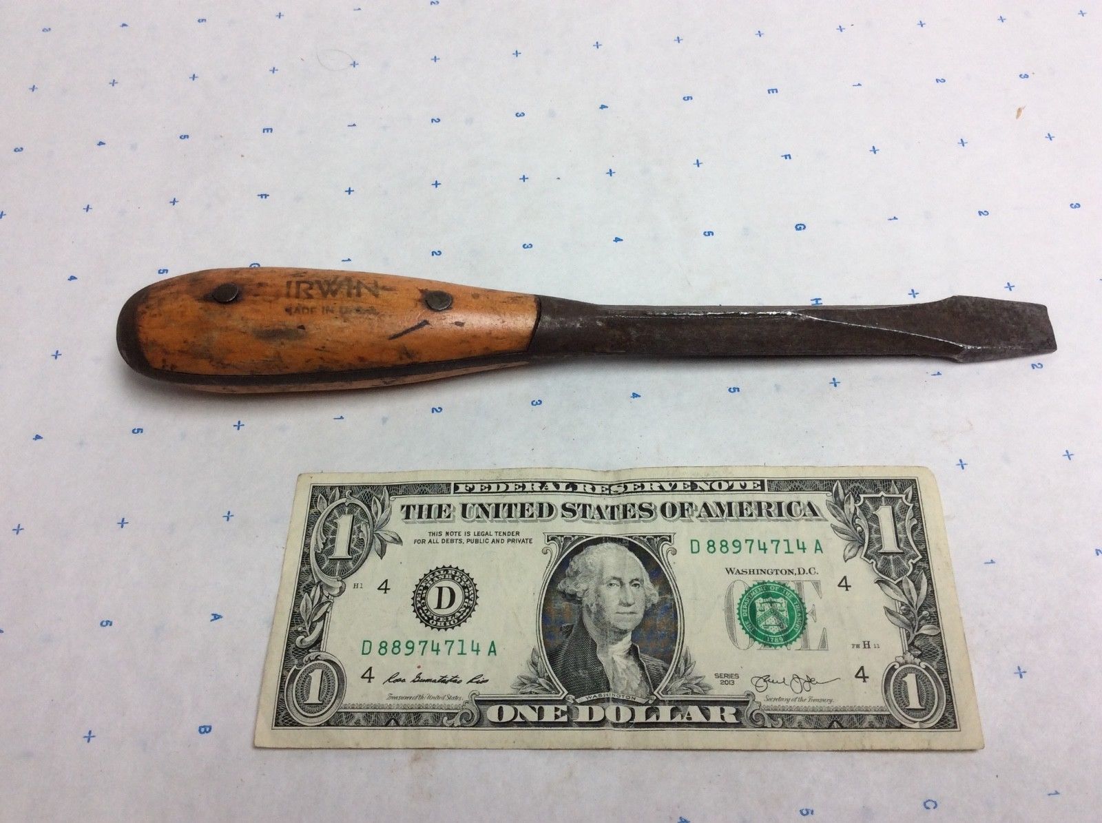 Vintage Irwin USA Wood Handle 9" Square Shank Perfect Handle