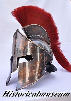 Trojan 300 Spartan Greek Troy Helmet with Armor Cap Plume medieval ...