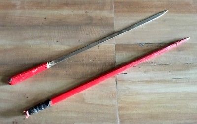 Vintage Old Steel Blade Beautiful Red Cover Gupti Dagger Sword Knife Knives  -- Antique Price Guide Details Page