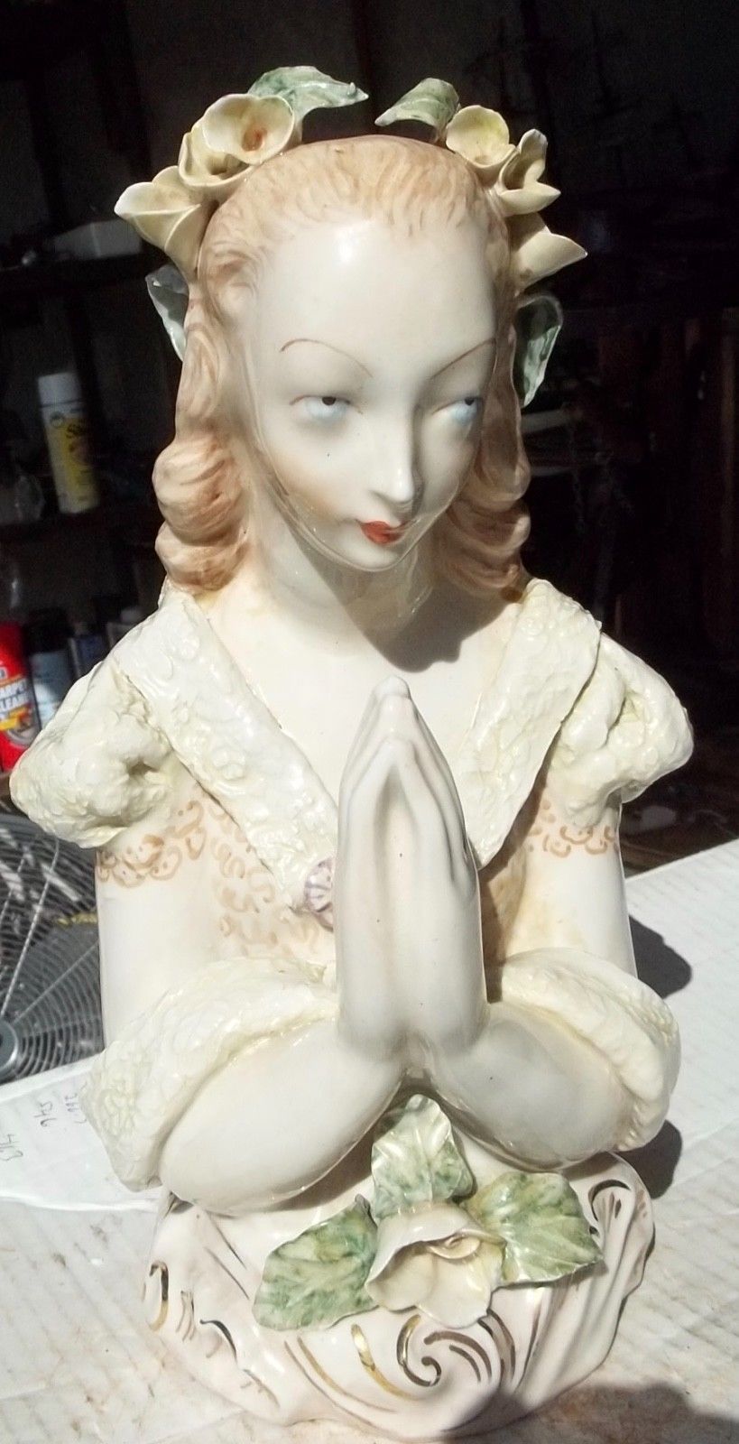 Big Vintage Cordey Porcelain MADONA Statues Figure Antique Price