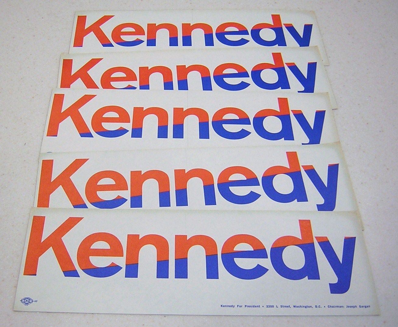 5 Robert F Kennedy Campaign Bumper Stickers From His 1968 Presidential