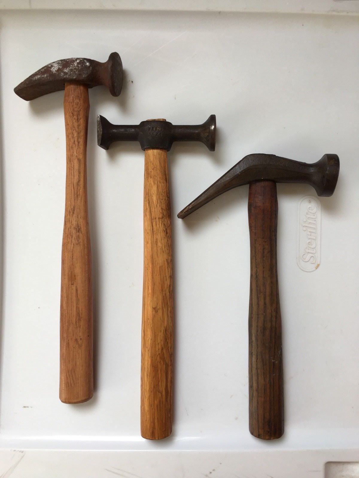 3 Vintage HammersProto Body Hammer2 Cobbler hammers 1stirrup brand