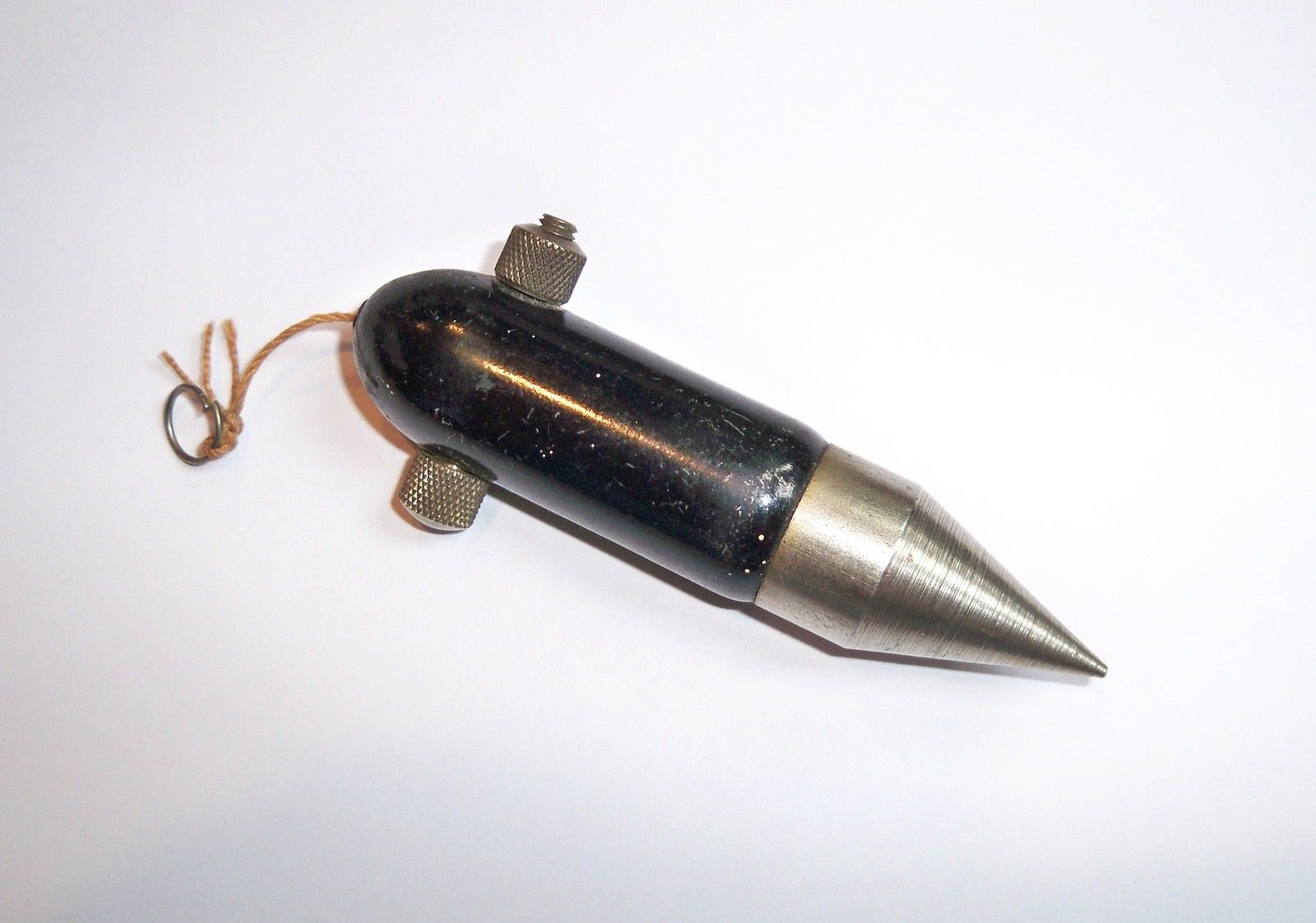 Unique Vintage Winding Retractable String Plumb Bob 1.7 Ounce 6.5 Feet