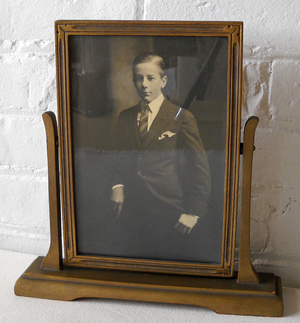 Art Deco Nouveau Swivel Easel Style Photograph Frame Wood Tilt Picture