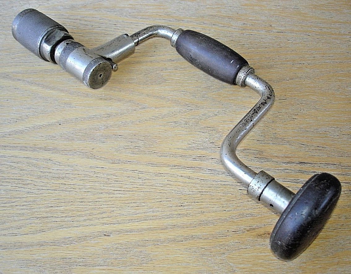 VINTAGE NORTH BROS STANLEY YANKEE 4" BIT BRACE DRILL CARPENTER WOOD