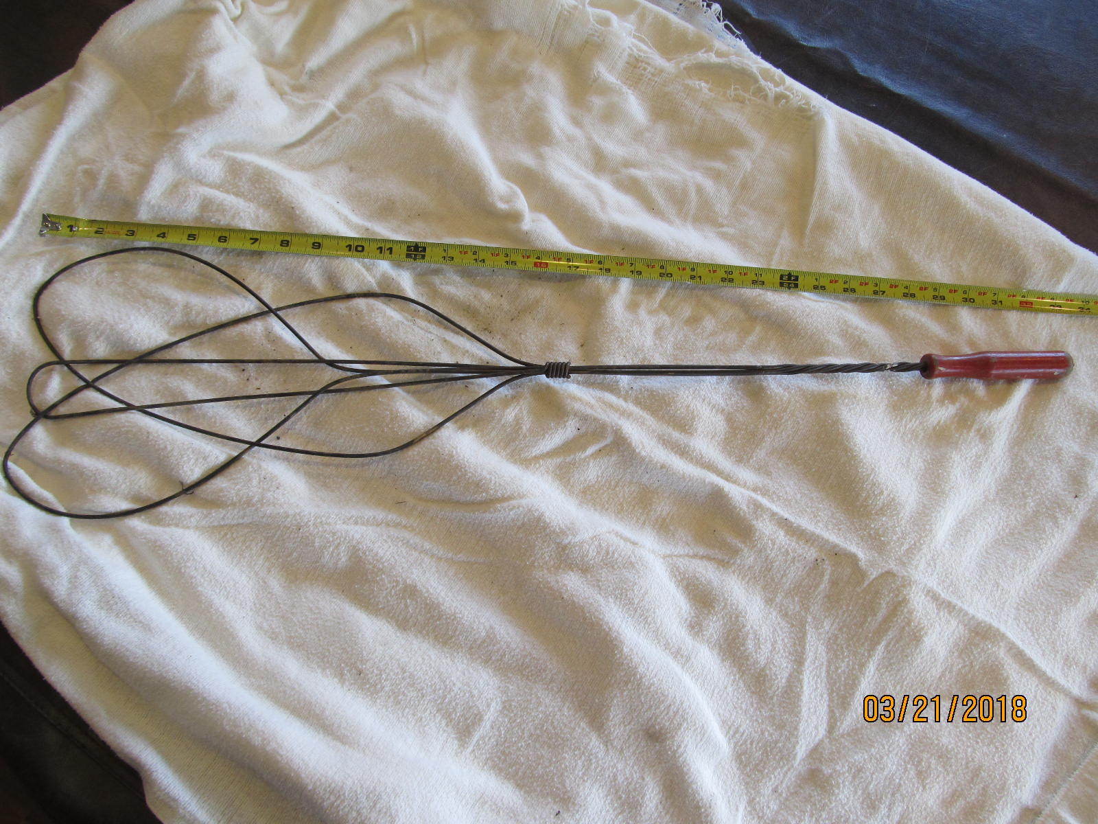 Vintage Antique 33" Metal Rug Beater With Wood Handle Antique Price