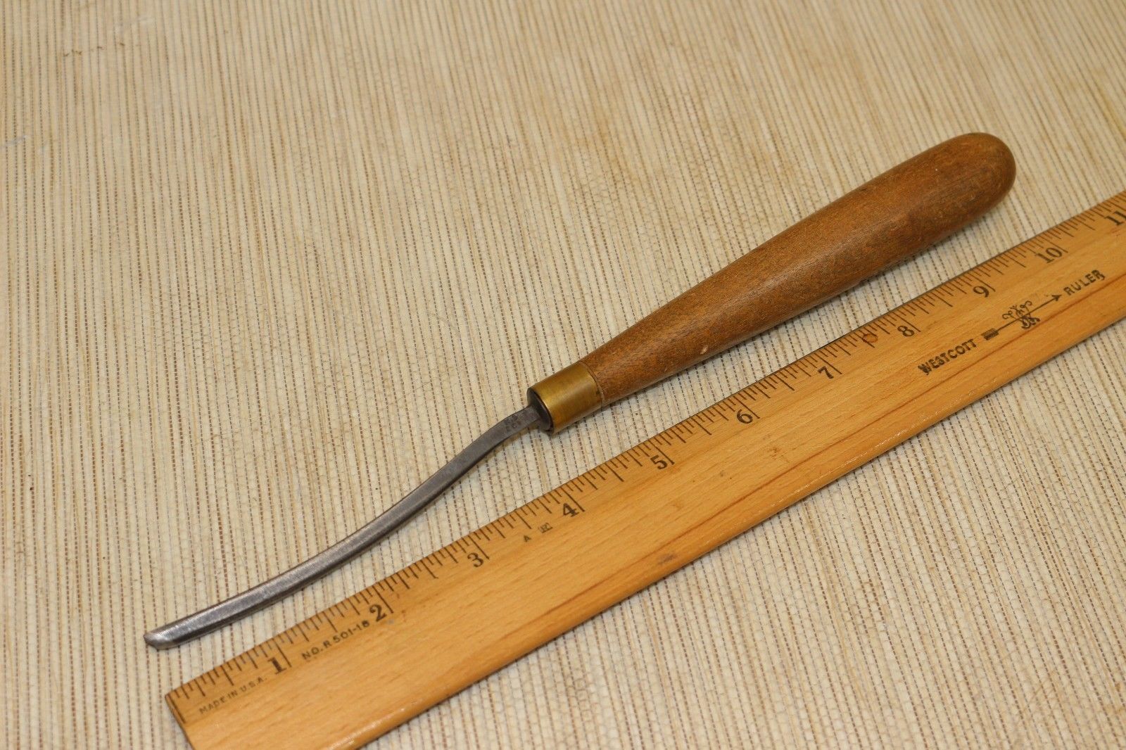 Old tools VINTAGE W/P S.J. ADDIS 1/8" No.20 LONG BENT WOOD CARVING