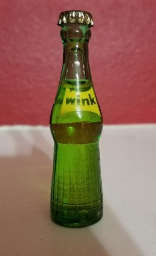 rare wink soda pop miniature bottle w cap and contents antique