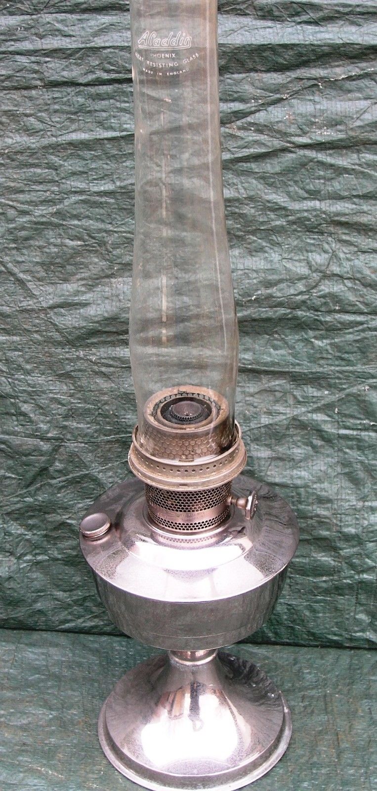 Vintage Metal Base Oil Lamp with Glass Funnel 2ft Working 886