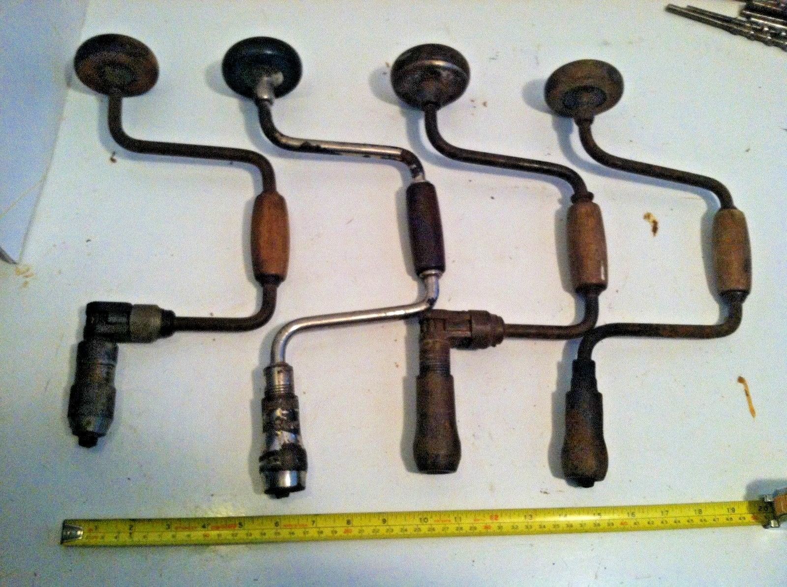 Vintage Bit Brace Hand Drill Auger Lot Tool Victor Challenger USA