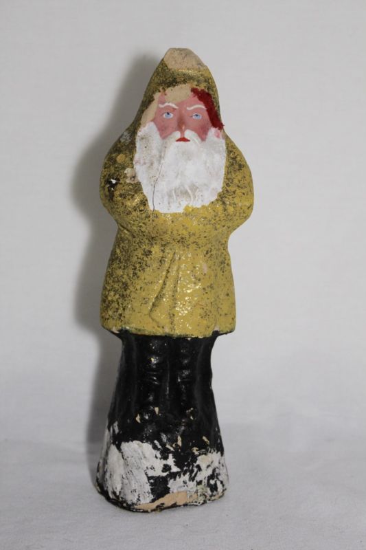 Antique Belsnickle Yellow Santa Claus Candy Container Paper Mache ...