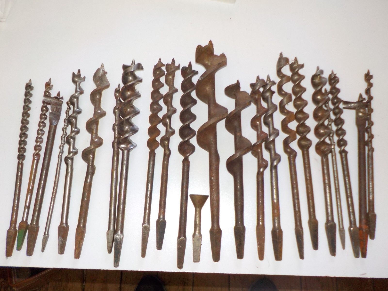 24 Vintage Auger Drill Bits Stanley Irwin Russell Jennings Miller Falls