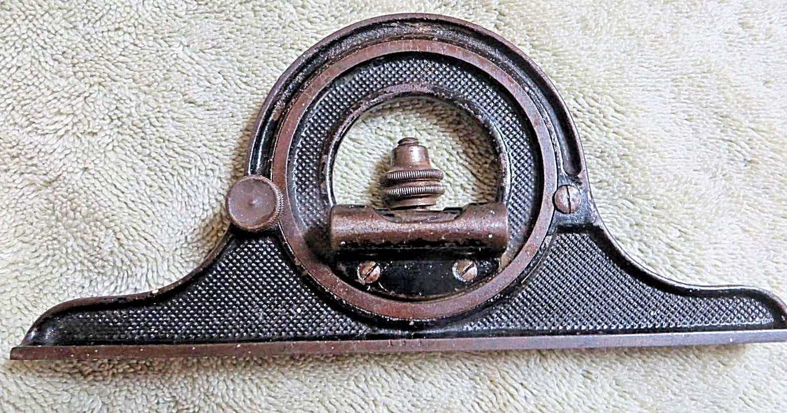 VINTAGE STARRETT 12 PROTRACTOR MACHINISTS LEVEL7" LONG Antique