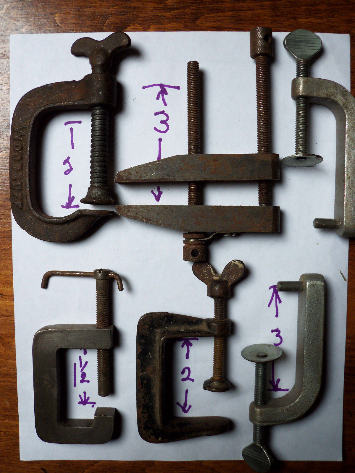 Lot Of 6 VINTAGE Antique Metal CLAMPS C Clamps Antique Price Guide