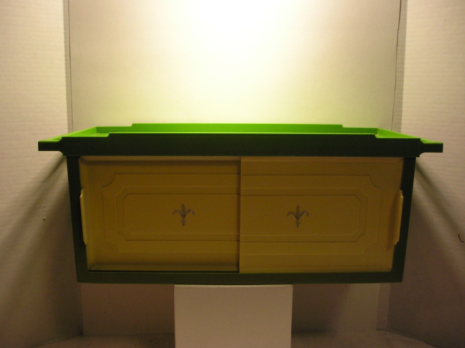 Vintage Plastic Bathroom Vanity Mid Century GreenWhite Wall