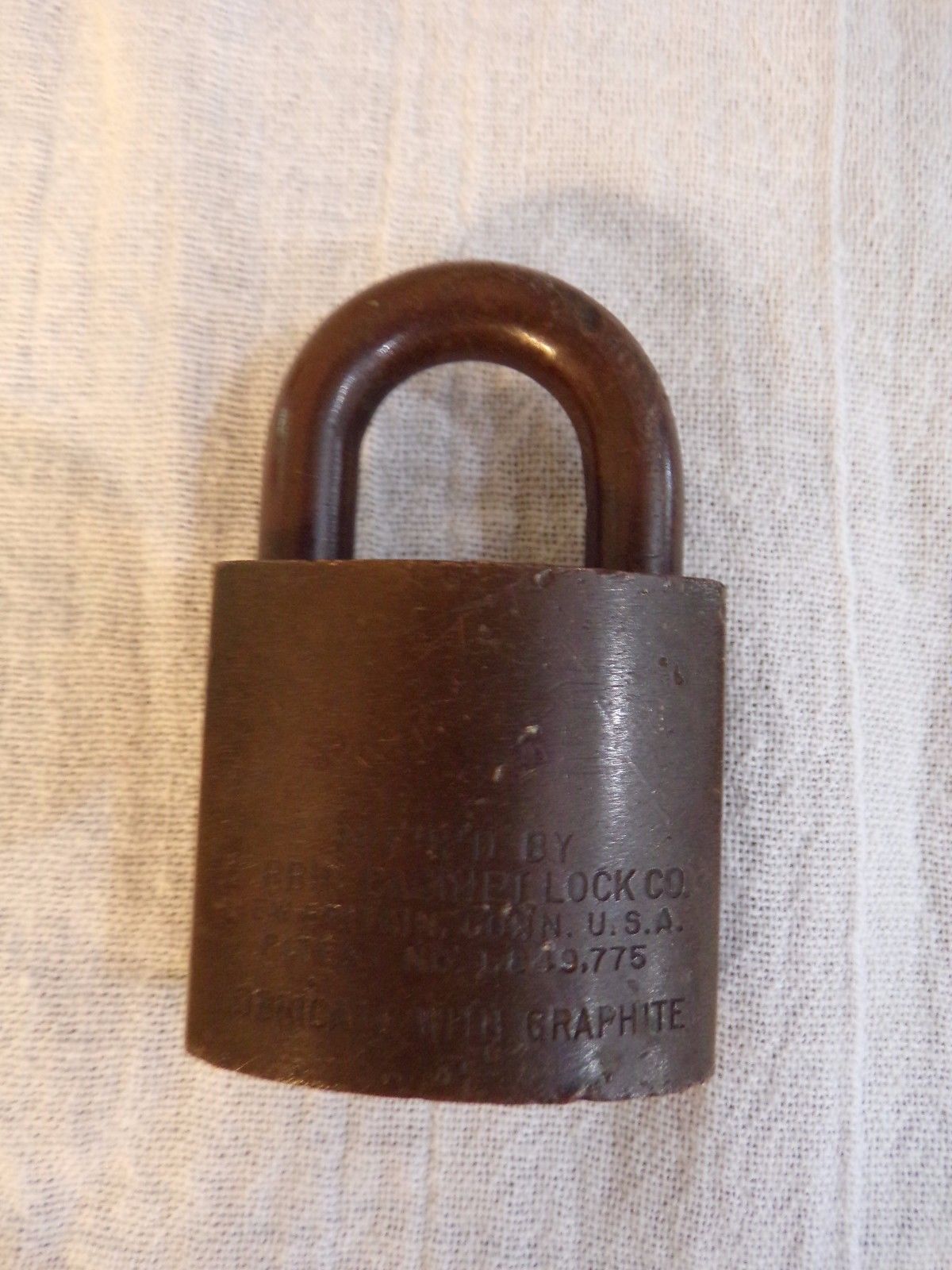 Circa 1913 Antique Brass Padlock Corbin Cabinet Lock Co New Britain Circa 1913 Antique Brass Padlock Corbin Cabinet Lock Co New Britain Conn No Key