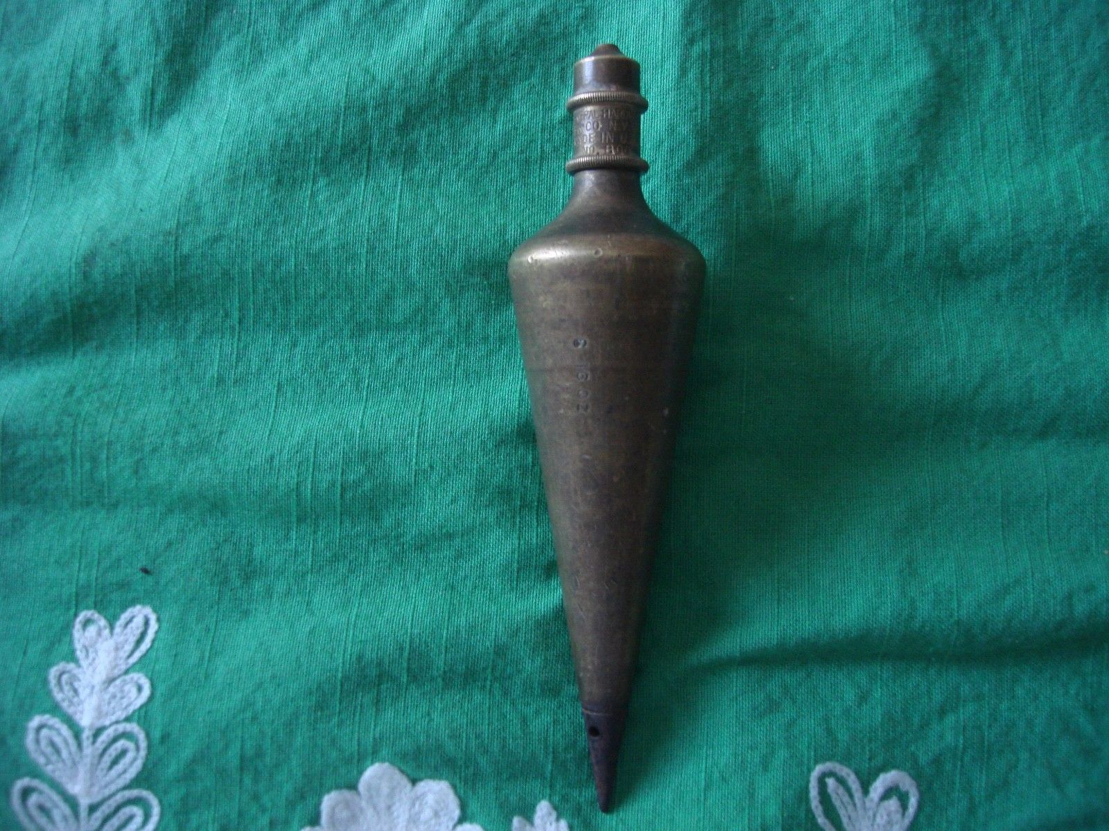Vintage General Hardware Brass Plumb Bob Model 800 16oz Steel Tip USA