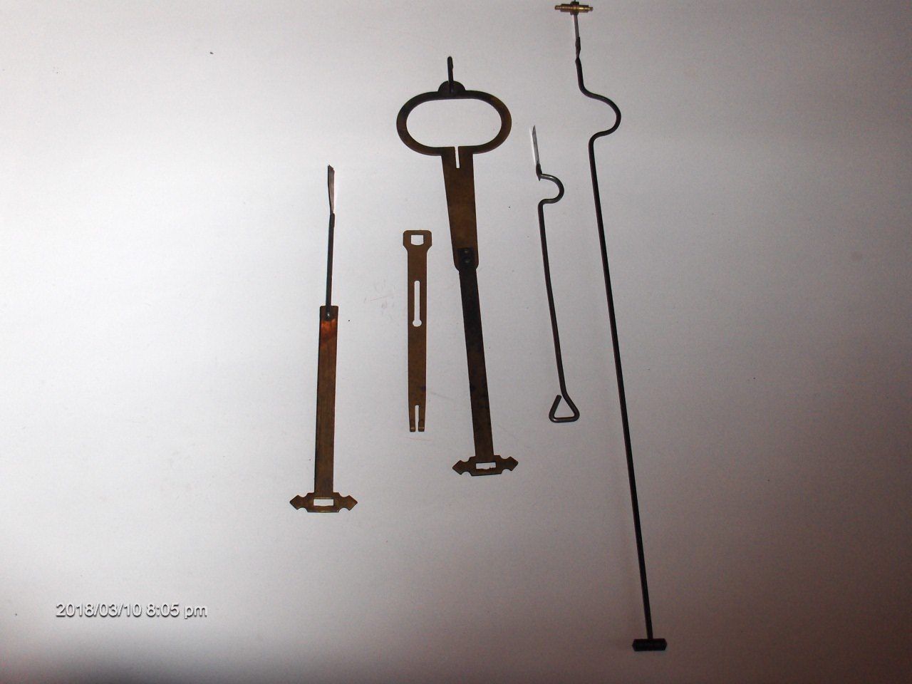 5 Antique Clock Pendulum Suspension Hangers,From Horologist Storage Antique Price Guide