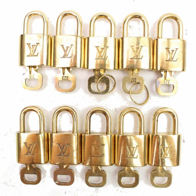 Authentic Louis Vuitton Padlock Set of 10Pairs Gold 260418 -- Antique ...