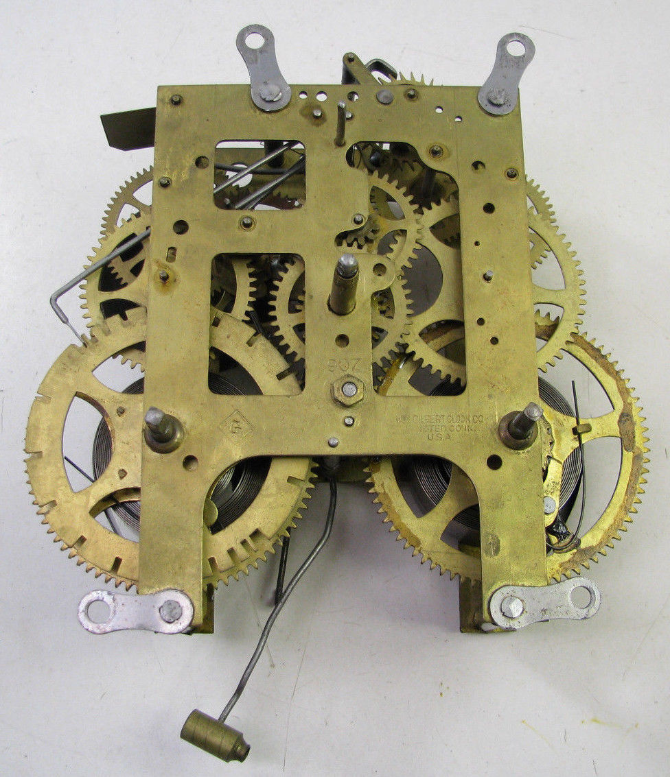 ANTIQUE GILBERT MANTEL SHELF CLOCK MOVEMENT PARTS REPAIR Antique