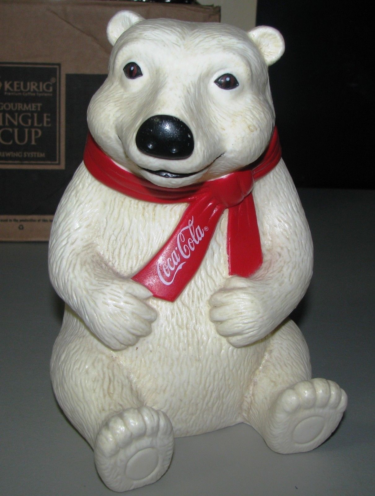 Coke Polar Bear Bank White Red Coca Cola Scarf Drink Antique Price Guide Details Page