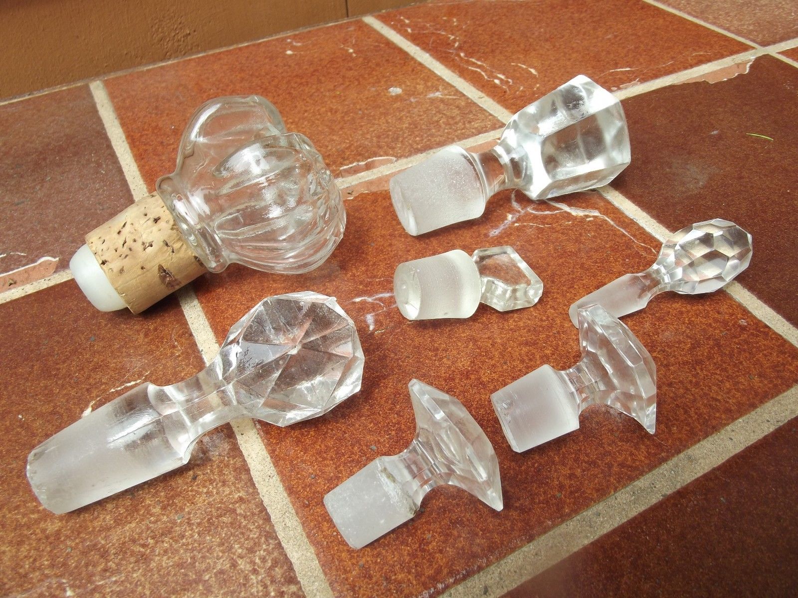 Lot Of 7 Vintage Glass Perfume Bottle Stoppers 1 Might Be Alcohol Lot Of 7 Vintage Glass Perfume Bottle Stoppers 1 Might Be Alcohol Stopper