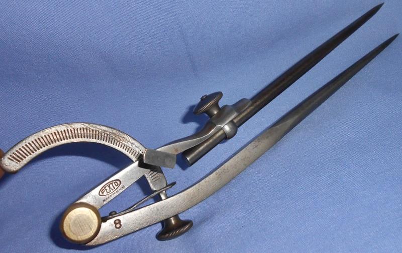 Unusual PEXTO Offset Adjustable Leg Wing Dividers Vtg Machinist