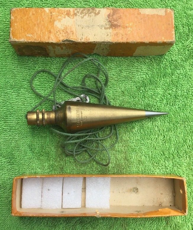 10 Ounce Brass Plumb Bob With Replacable Steel Point In The Box