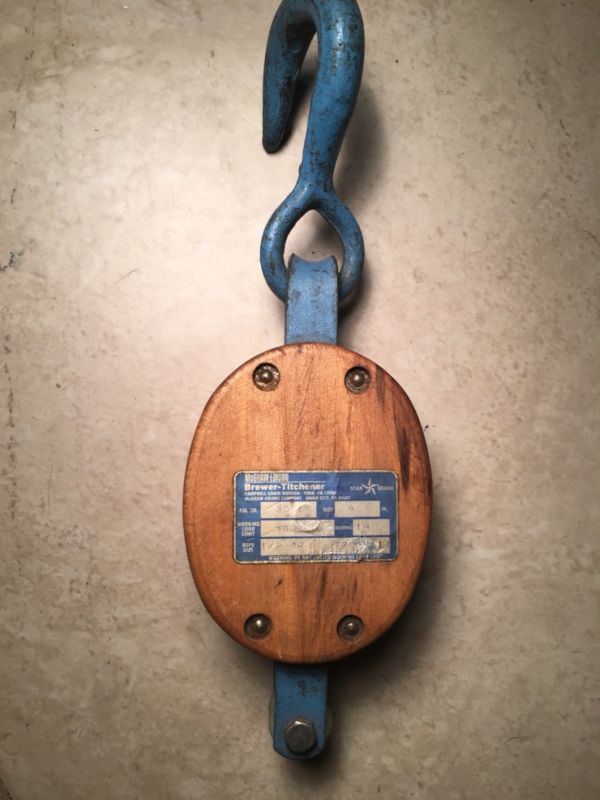 Vintage BrewerTitchener Pulley 500 Lbs Antique Price Guide Details Page