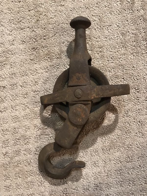 Antique hay trolley barn pulley cast iron farm tool vintage hay carrier
