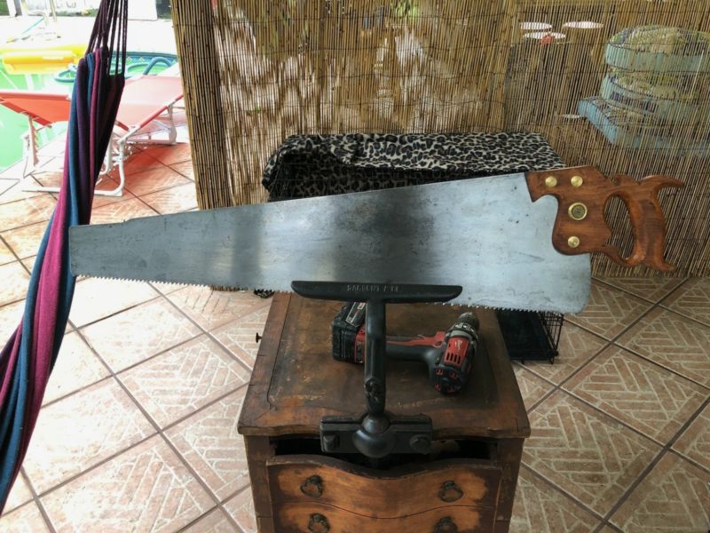Vintage Disston Keystone Saw Works 107 warrented superior hand saw
