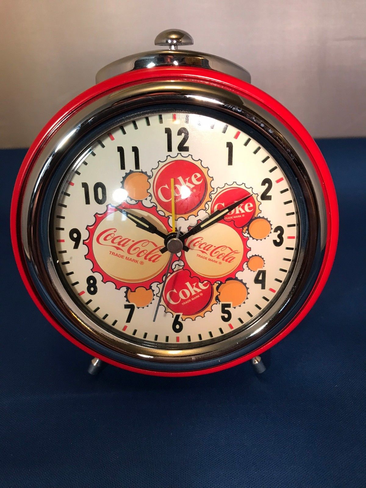 CocaCola Alarm Clock Bottle Cap Logo Still In Box VERY RARE Antique