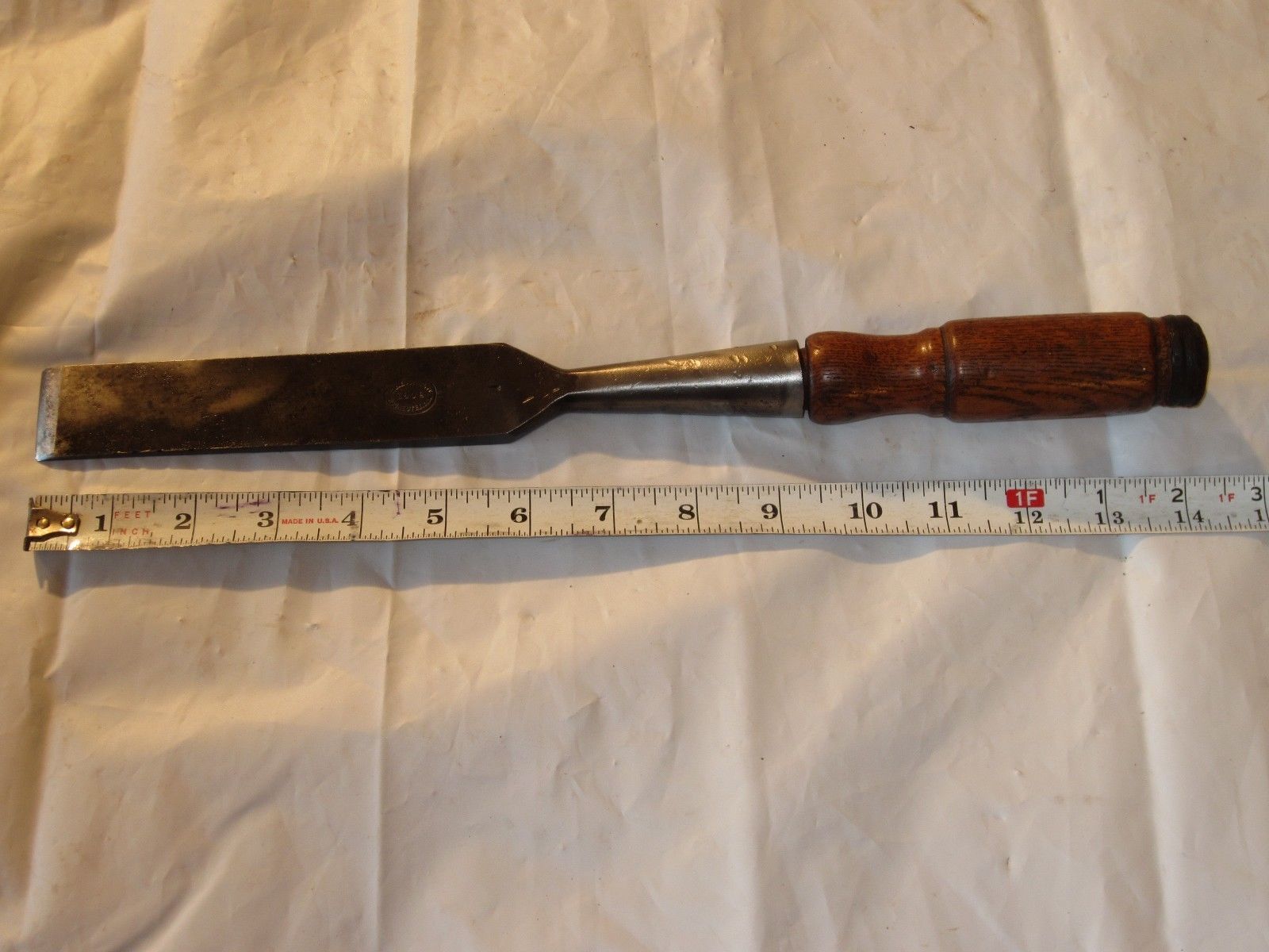 OLD TOOL ANTIQUE DR BARTON 1832 ROCHESTER NY 1&1/4" TIMBER FRAMING WOOD